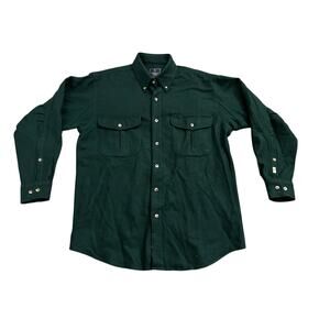Browning Gold Wool Blend Green Mens Large Hunting Button Up Shirt